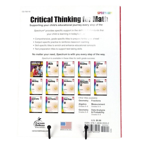 Spectrum Critical Thinking for Math Grade 6 Paperback - Picture 2 of 9